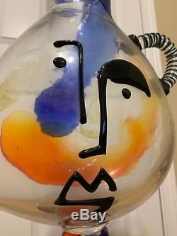 Mario Badioli Murano Art Glass Face Vase 22 Museum Pc Picasso Influence Signed