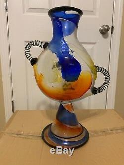 Mario Badioli Murano Art Glass Face Vase 22 Museum Pc Picasso Influence Signed