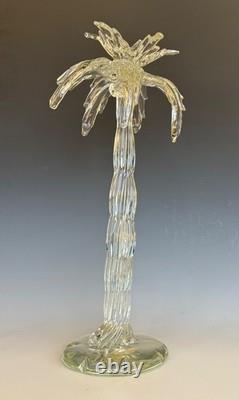 Marked Icet Arte Murano Hand Blown Glass Palm Tree Sculpture