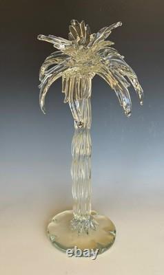 Marked Icet Arte Murano Hand Blown Glass Palm Tree Sculpture