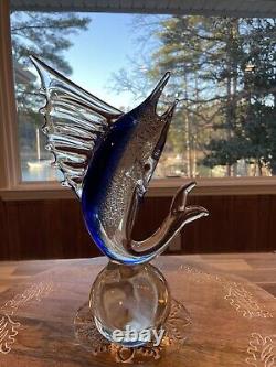 Marlin Murano Style Glass Sculpture Hand blown Glass- gorgeous