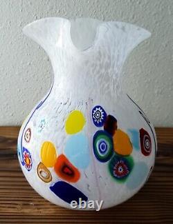 Massimiliano Schiavon Hand-Blown 64 oz White Art Glass Pitcher Jug Murano Italy