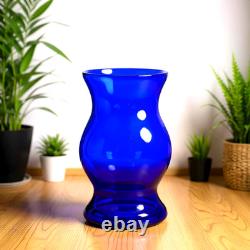 Massive Cobalt Blue Hand Blown Art Glass Vase 14 Murano Style 10.8lbs