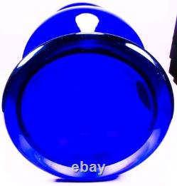 Massive Cobalt Blue Hand Blown Art Glass Vase 14 Murano Style 10.8lbs