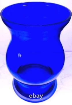 Massive Cobalt Blue Hand Blown Art Glass Vase 14 Murano Style 10.8lbs