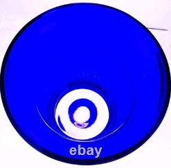 Massive Cobalt Blue Hand Blown Art Glass Vase 14 Murano Style 10.8lbs