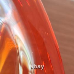 Massive Hand-Blown Art Glass Bowl 17 Murano-Style Orange Green Centerpiece