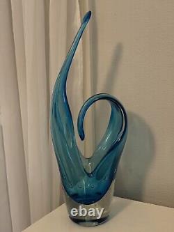 Mid 20th Century Murano Art Glass Vase With Controlled Bubbles