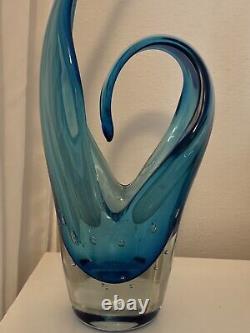 Mid 20th Century Murano Art Glass Vase With Controlled Bubbles