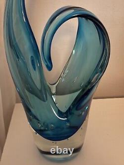 Mid 20th Century Murano Art Glass Vase With Controlled Bubbles