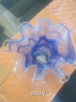 Mid Century Hand-Blown Large Handkerchief Murano Vase