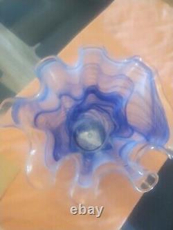 Mid Century Hand-Blown Large Handkerchief Murano Vase