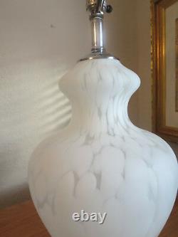 Mid Century Italian Hand Blown Murano Glass and Chrome Table Lamp