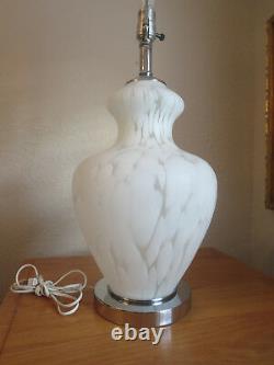Mid Century Italian Hand Blown Murano Glass and Chrome Table Lamp