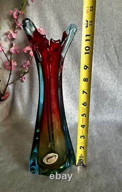 Mid-Century Italian Murano Glass Hand Blown Vase 12