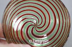 Mid Century Italian Murano Red Green Aventurine Small Hand Blown Glass Bowl