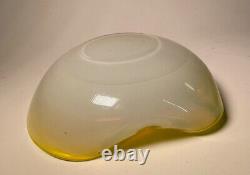 Mid-Century Modern Hand Blown Murano Chartreuse and Opalescent Glass Bowl