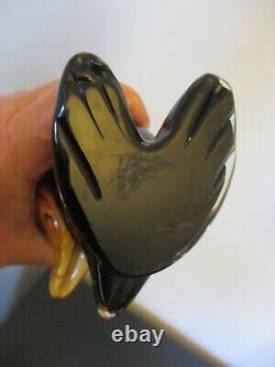 Mid Century Modern Murano Blown Art Glass Duck Bird Sculpture Statue Figurine