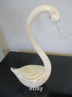 Mid Century Modern Murano Blown Art Glass Swan Bird Sculpture Statue Figurine