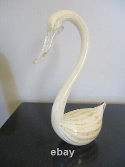 Mid Century Modern Murano Blown Art Glass Swan Bird Sculpture Statue Figurine