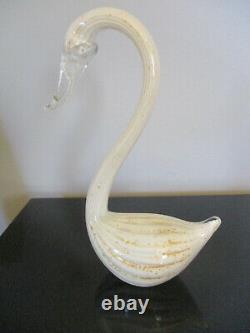 Mid Century Modern Murano Blown Art Glass Swan Bird Sculpture Statue Figurine