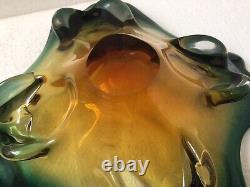 Mid Century Modern Murano Hand Blown Art Glass Bowl For Coffee Table Decoration
