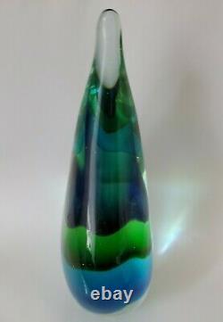 Mid Century Modern Murano Seguso Flavio Poli Teardrop Art Glass blue green clear