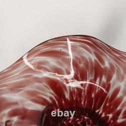 Mid Century Modern Purple & Clear Murano Glass Basket Vase Made In Italy 1960s