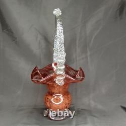 Mid Century Modern Purple & Clear Murano Glass Basket Vase Made In Italy 1960s Mid Century Modern Purple & Clear Murano Glass Basket Vase Made In Italy 1960s