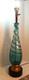 Mid Century Modern Seguso Murano Teardrop Glass Table Lamp Blue Green Hand Blown