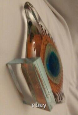 Mid Century Modern Vintage Murano Italian Art Glass Eye Sculpture Illuminatti