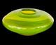 Mid-Century Murano Art Glass Lime Green Sommerso Geode UFO Bowl 1960's Italy