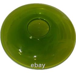 Mid-Century Murano Art Glass Lime Green Sommerso Geode UFO Bowl 1960's Italy