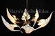 Mid Century Murano Franco Luce Chandelier Calla Lily Leaves Hand Blown Glass