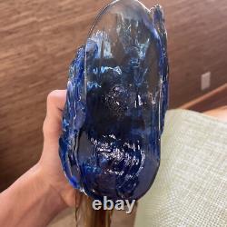 Mid Century Murano Hand Blown Art Glass Blue Roadrunner Figurine Bird 17in