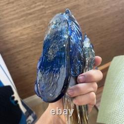 Mid Century Murano Hand Blown Art Glass Blue Roadrunner Figurine Bird 17in