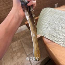 Mid Century Murano Hand Blown Art Glass Blue Roadrunner Figurine Bird 17in