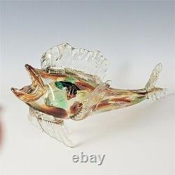 Mid-Century Murano Venetian Glass Fish Figurine Hand Blown Figural 14