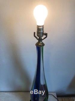Mid Century Pair Murano Handblown Glass Lamps, Fulvio Bianconi for Venini, 1960s