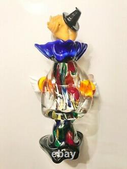 Mid-Century Venetian Italy Murano Hand-Blown 9 Art Glass Clown withBottle