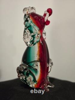 Mid-Century Vintage Hand Blown Murano Glass Art Poodle-IT GLOWS