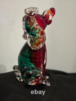 Mid-Century Vintage Hand Blown Murano Glass Art Poodle-IT GLOWS