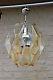 Mid-century 1970 Murano amber 12 disc glass hand blown vistosi chandelier rare