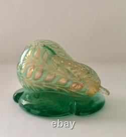 Mid-century BAROVIER TOSO Murano Glass Fruit PEAR Sculpture Paperweight GRAFFITO