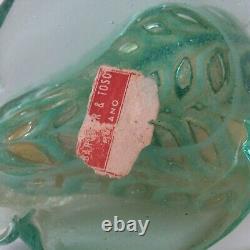 Mid-century BAROVIER TOSO Murano Glass Fruit PEAR Sculpture Paperweight GRAFFITO