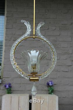 Mid century Barovier toso hand blown murano glass pendant lamp chandelier 1970