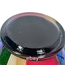 Millefiori Murano Hand Blown Italian Art Glass Large Centerpiece Bowl Rainbow