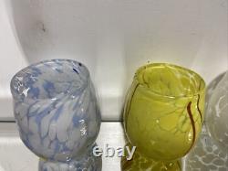 Mix 4 Murano Millefiori Murrinas Vitrum Drinking Art Glasses Hand Blown Italy 3