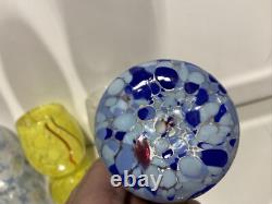 Mix 4 Murano Millefiori Murrinas Vitrum Drinking Art Glasses Hand Blown Italy 3