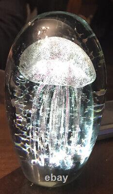 Moon Jellyfish Paperweight Murano Hand Blown Glass Sea LifeBEAUTIFUL